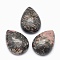 Natural Rhodonite Cabochons, Teardrop, 25x18x7mm