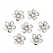 Brass Bead Caps, Cadmium Free & Lead Free, 5-Petal Flower, Platinum, 9x9x2mm, Hole: 1.8mm