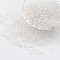 Round 8/0 Glass Seed Beads, Trans. Colours Lustered, Clear, Size: about 3mm in diameter, hole: 1mm, about 1097pcs/50g