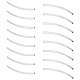真鍮製チューブビーズ  カーブ  銀  35x2mm  穴：1mm  200pc&nbsp;KK-AR0001-81S-2