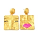 Alloy Square Dangle Stud Earrings&nbsp;EJEW-D080-01G-1