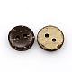 ココナッツボタン  2穴  フラットラウンド  ココナッツブラウン  11x3mm  穴：1mm&nbsp;X-COCO-I002-093-2