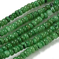 染め天然淡水シェルビーズ連売り  ロンデル  グリーン  1~4.5x4~4.5x2~4.5mm  穴：0.5mm  約159個/連  15.12''（38.4センチメートル）&nbsp;BSHE-G039-07H