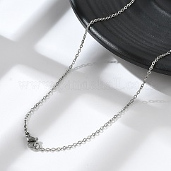 Non-Tarnish 304 Stainless Steel Cable Chains Necklace for Men Women, Stainless Steel Color, Wide: 1.5mm, 17.72 inch(45cm)
