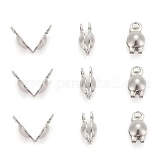 変色しにくいステンレススチールのボールチープ  カロット終了  クラムシェルノットカバー  ステンレス鋼色  6x3mm  穴：1mm
