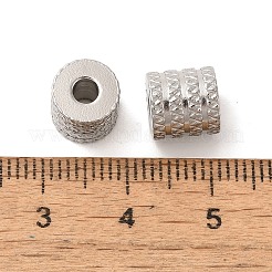 304ステンレス柱スペーサービーズ  洗練された  ステンレス鋼色  8x8mm  穴：2.6mm&nbsp;STAS-U025-03A-S