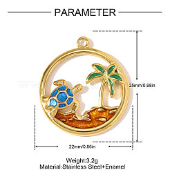 304 Stainless Steel Enamel Pendants&nbsp;STAS-OY010-89G