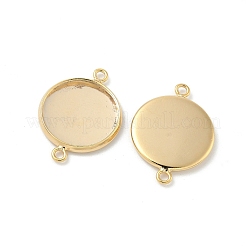 Flat Round Brass Connector Cabochon Settings&nbsp;KK-K414-13A-G