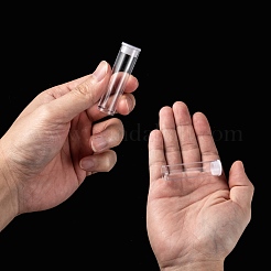 プラスチックビーズ収納ケース  蓋付き  チューブ  透明  透明  5.5x1.5cm&nbsp;X-CON-C068Y-1