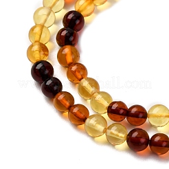 Gradient Color Natural Amber Beads Strands&nbsp;G-F803-F01-6mm