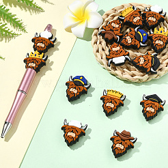 14Pcs 7 Styles Cattle Food Grade Silicone Focal Beads&nbsp;SIL-CJ0003-11