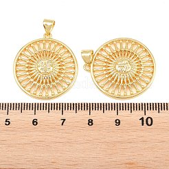 真鍮チャーム  太陽のチャーム  カドミウムフリー＆鉛フリー  ラックめっき  長持ちメッキ  18KGP本金メッキ  27x24x4mm  穴：3x5mm&nbsp;KK-D232-17G-03