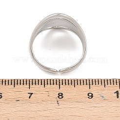 US Size 7 304 Stainless Steel Cuff Rings&nbsp;RJEW-D336-04P