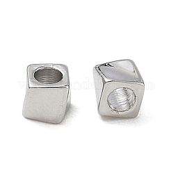 真鍮製スペーサービーズ  ツイストキューブ  プラチナ  3x3x3mm  穴：2mm&nbsp;KK-CBA712E-01P