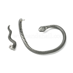 316サージカルステンレススチールカフイヤリング  ラインストーン付き  右  アンティークシルバー  70x47mm&nbsp;EJEW-E300-02AS-01