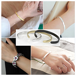 6Pcs Stainless Steel Blank Cuff Bangles&nbsp;MAK-BBC0001-32P