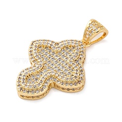 Brass Micro Pave Cubic Zirconia Pendants&nbsp;KK-S510-48G-04