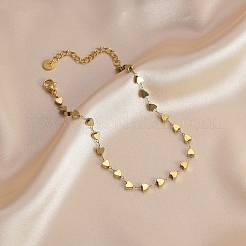 304 Stainless Steel Heart Link Chain Anklets for Women&nbsp;FS-WG55343-01