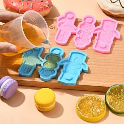 DIY カップ蓋落とし粘着識別ラベル 40オンス ストロー固定ラベルプレート バックパックラベルプレート シリコン製作成キット  鉄のキーホルダークラスプのパーツ  ミックスカラー  12.5x8.5cm&nbsp;DIY-CJ0002-75