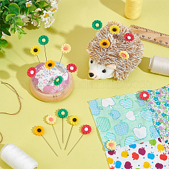 50Pcs 5 Colors Sunflower Iron Head Pins&nbsp;DIY-AB00039