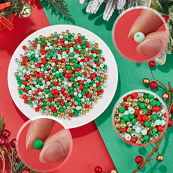 Christmas Theme 1500Pcs 5 Colors Opaque Acrylic Beads&nbsp;MACR-SP0001-01A-01