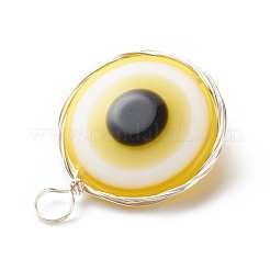 Transparent Evil Eye Resin Pendants&nbsp;PALLOY-JF01845-02