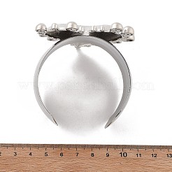Textured Heart Alloy Open Cuff Bangles for Women&nbsp;BJEW-A027-01P