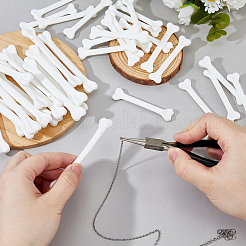 PEプラスチック骨40個  ハロウィンの装飾  ホワイト  71~96.5x15~16x6~8mm&nbsp;FIND-DC0008-08