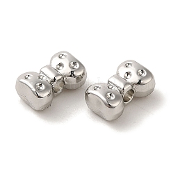 めっき合金ビーズラック  カドミウムフリー＆ニッケルフリー＆鉛フリー  蝶結び  プラチナ  5.5x9x4mm  穴：1.6mm&nbsp;PALLOY-P304-24P