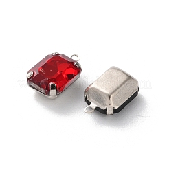 ラインストーンチャーム  真鍮パーツ  長方形  ミックスカラー  13x8x5.5mm  穴：1.2mm&nbsp;RGLA-P038-02P