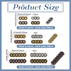 240Pcs 12 Styles Tibetan Style Alloy Spacer Bars&nbsp;FIND-PH0025-52