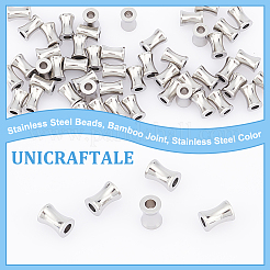 303ステンレススチールビーズ50個  竹の共同  ステンレス鋼色  5.5x4mm  穴：2mm&nbsp;STAS-UN0055-78