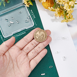 20個2サイズ925スターリングシルバースナップオンベイル  スタンプ925個付き  銀  7~8x3~4x2.5mm  穴：2~2.5x5.5~6.5mm  10pcs /サイズ&nbsp;STER-BBC0001-90