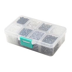 1箱6/0ガラス種ビーズラウンドスペーサビーズ  ミックスカラー  4mm  穴：1mm  約1900個/箱&nbsp;SEED-X0050-4mm-08