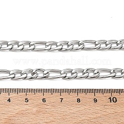 6mm 304ステンレススチール製フィガロチェーンネックレス  変色なし  ステンレス鋼色  18.11インチ（46cm）&nbsp;NJEW-G203-02P