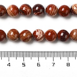 ナチュラルレッドスネークスキンジャスパービーズ連売り  ラウンド  8~8.5mm  穴：1.2mm  約45個/連  14.96''（38センチメートル）&nbsp;G-H298-A02-03
