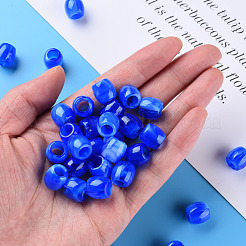 アクリルヨーロピアンビーズ  天然石風  大穴ビーズ  バレル  ブルー  11.5x11mm  穴：6mm&nbsp;X-MACR-S375-003-02