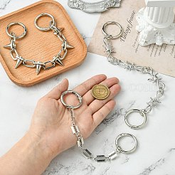 ヒップホップスタイルのステンレススチール製シューチェーン6個、3スタイル  スプリングゲートリング付き  靴の装飾アクセサリー用  混合図形  210~260mm  2個/スタイル&nbsp;FIND-CJ0003-91