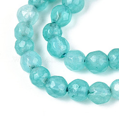 Dyed Natural White Jade Beads Strands&nbsp;G-T139-4mm-60-15