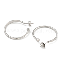 304 Stainless Steel Ring Stud Earrings for Women&nbsp;EJEW-U022-13P