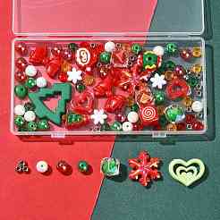 100Pcs 19 Styles Christmas Acrylic Beads&nbsp;MACR-FS0002-33