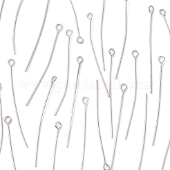 アイアンアイピン  カドミウムフリー＆鉛フリー  プラチナ  21ゲージ  45x0.7mm  穴：2mm&nbsp;IFIN-FS0001-31B