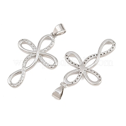 Brass Micro Pave Clear Cubic Zirconia Pendants&nbsp;CU-CBADC6C-04P