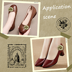 Flower Imitation Leather Shoe Decoration&nbsp;AJEW-WH20020-341C