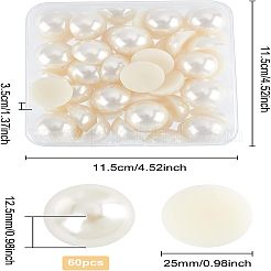60Pcs ABS Plastic Imitation Pearl Cabochons&nbsp;OACR-FG0001-01
