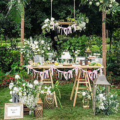 Cloth Bowknot Garland&nbsp;AJEW-WH20064-76F