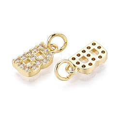 Brass Micro Pave Clear Cubic Zirconia Charms&nbsp;KK-N241-001B