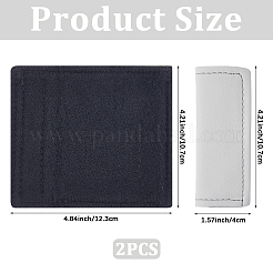 合成皮革の車のドアハンドル保護カバー2個  グレー  122x105x3mm&nbsp;AJEW-CL0002-56A