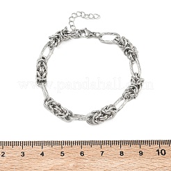 Unisex 304 Stainless Steel Byzantine Chains Bracelets&nbsp;BJEW-G790-07P
