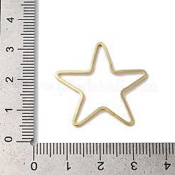真鍮製フレームコネクター  鉛フリー＆カドミウムフリー  スター  24KGP本金メッキ  27x28.5x1mm  内径：27x26.5mm&nbsp;KK-K383-09E-G